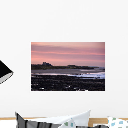 Seashore At Sunset, Northumberland, England Wall Mural