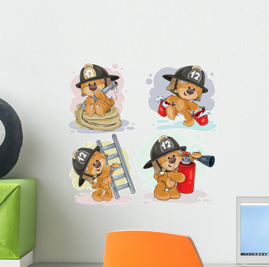 Clipart Illustration Teddy Bear Wall Decal Sticker Set