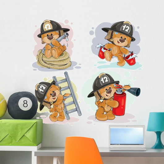 Clipart Illustration Teddy Bear Wall Decal Sticker Set