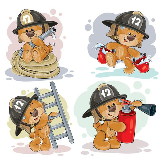 Clipart Illustration Teddy Bear Wall Decal Sticker Set