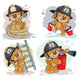 Clipart Illustration Teddy Bear Wall Decal Sticker Set
