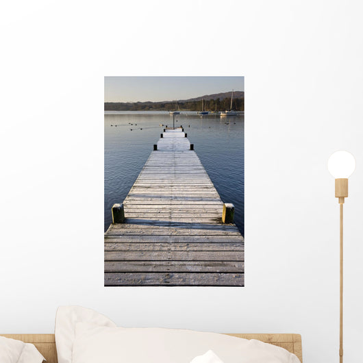 A Dock In The Lake, Cumbria, England Wall Mural