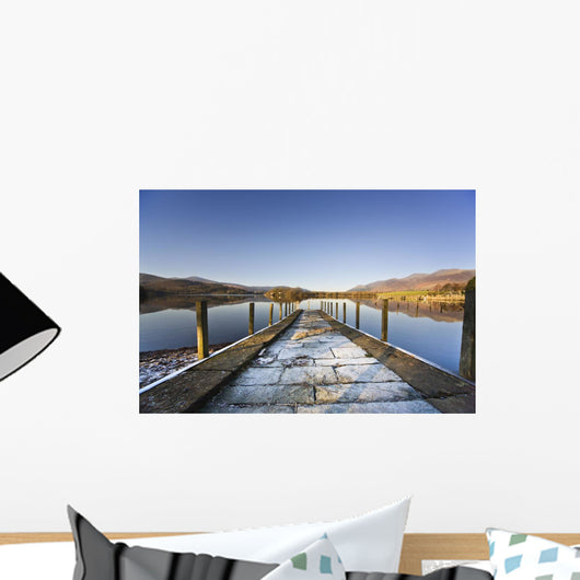 Dock In A Lake, Cumbria, England Wall Mural