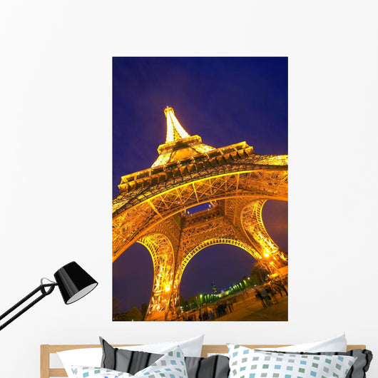 Eiffel Tower At Night Wall Mural