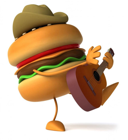Hamburger and guitar Wall Decal