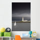 Sailboat Near A Shore With A Lighthouse Wall Mural