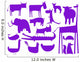 Animal Purple Silhouettes Isolated on White Background Wall Decal