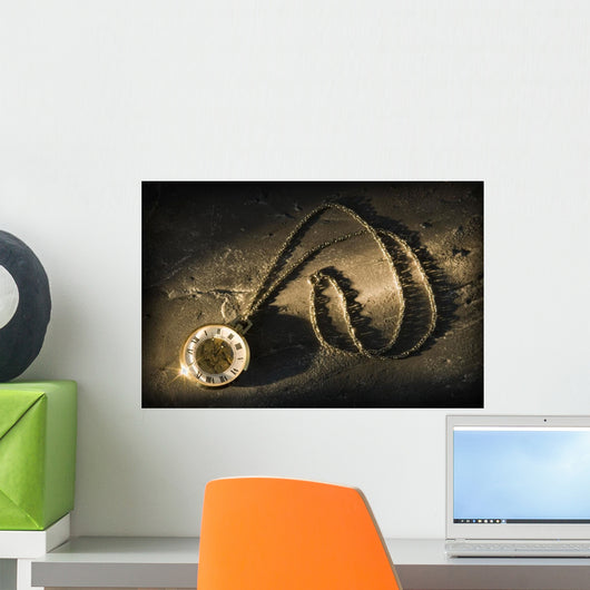 Antique Pocket Watch On Chain Wall Mural