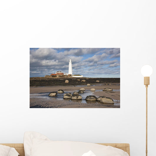 Lighthouse, Northumberland, England Wall Mural