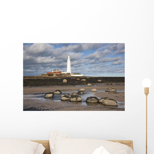 Lighthouse, Northumberland, England Wall Mural