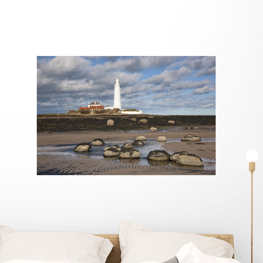 Lighthouse, Northumberland, England Wall Mural