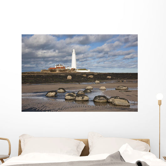 Lighthouse, Northumberland, England Wall Mural