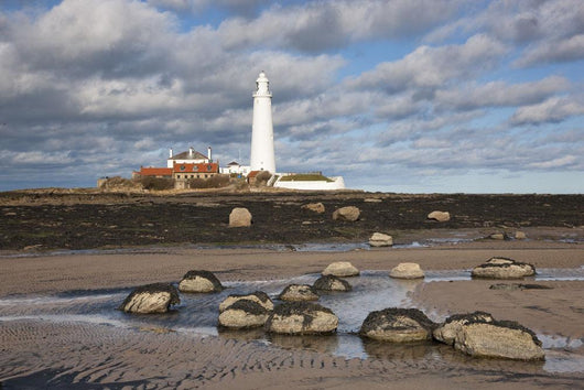 Lighthouse, Northumberland, England Wall Mural