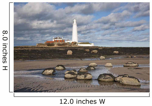 Lighthouse, Northumberland, England Wall Mural
