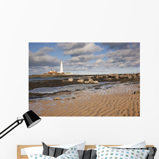 Lighthouse, Northumberland, England Wall Mural