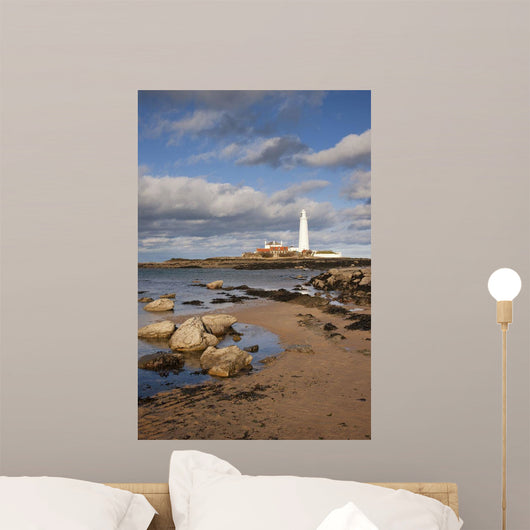 Lighthouse, Northhumberland, England Wall Mural