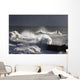 Waves Crashing On Lighthouse, Seaham, Teesside, England Wall Mural