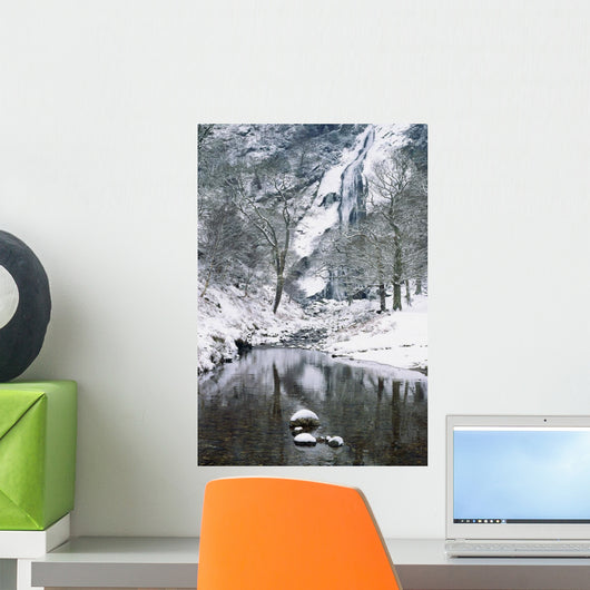 Powerscourt Waterfall In Winter, County Wicklow, Ireland Wall Mural