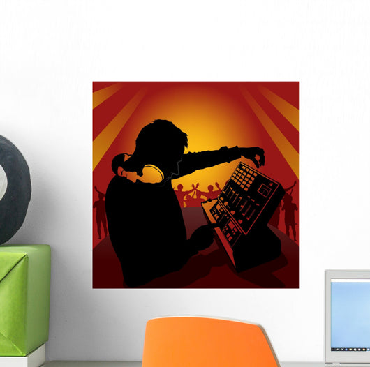 dj in action Wall Mural