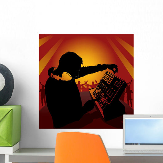 dj in action Wall Mural