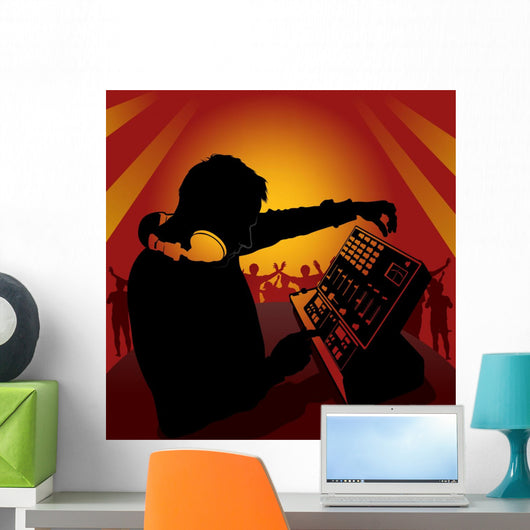 dj in action Wall Mural