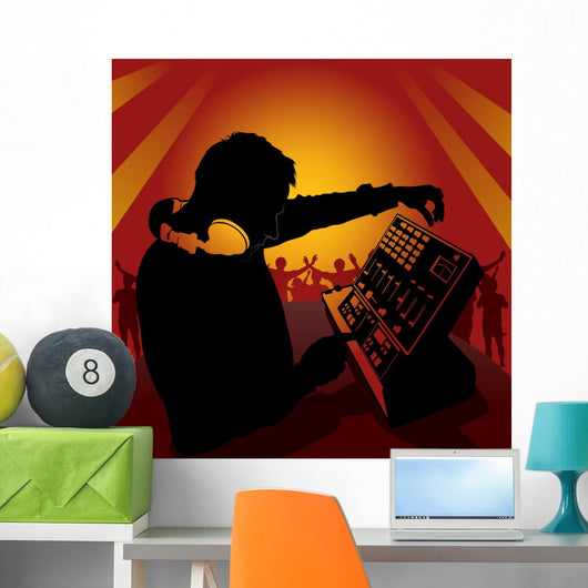 dj in action Wall Mural