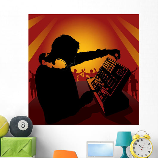 dj in action Wall Mural