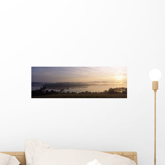Morning Mist Over Vartry Lake, County Wicklow, Ireland Wall Mural
