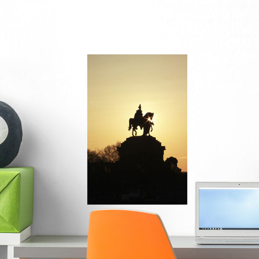 Silhouette Of Statue Of Kaiser Wilhelm I Wall Mural