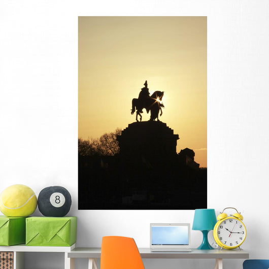 Silhouette Of Statue Of Kaiser Wilhelm I Wall Mural