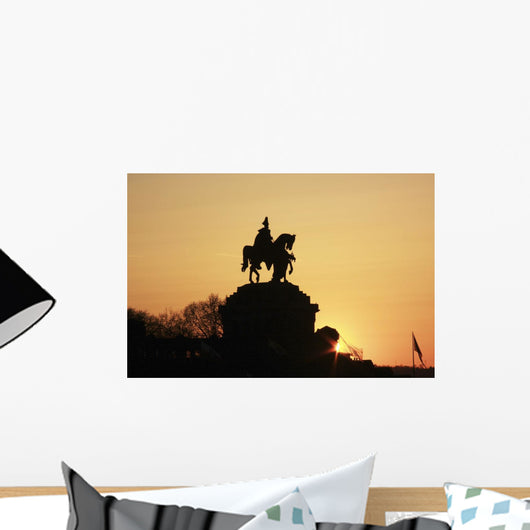 Silhouette Of Statue Of Kaiser Wilhelm I Wall Mural