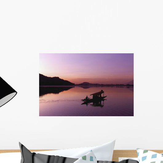 Person In A Boat On A Lake Wall Mural