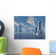UFO over Futuristic Alien City Wall Mural