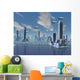 UFO over Futuristic Alien City Wall Mural