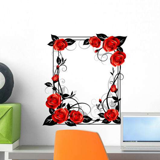 Frame with roses Wall Decal