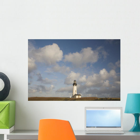 Lighthouse With Cloudy Backdrop Wall Mural