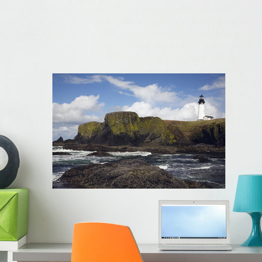 Lighthouse On Coastal Cliff Wall Mural
