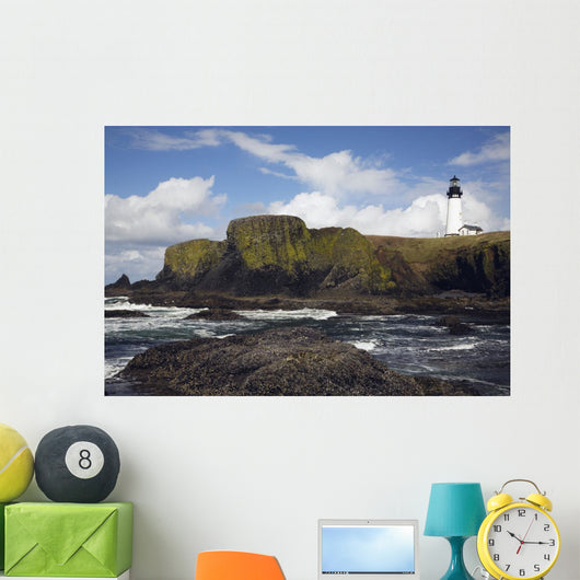 Lighthouse On Coastal Cliff Wall Mural