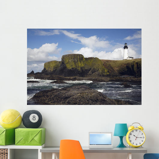 Lighthouse On Coastal Cliff Wall Mural