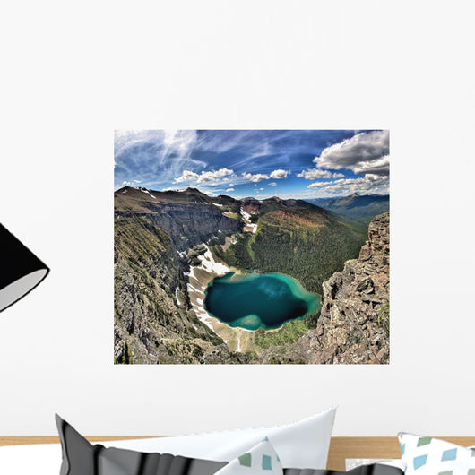 High Angle View Of Lake, Akamina Ridge Wall Mural