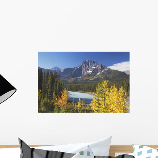 Athabasca River In Autumn, Jasper National Park, Alberta, Canada Wall Mural