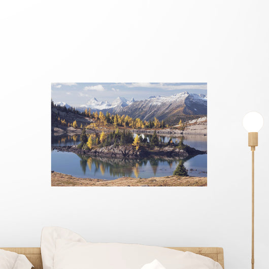 Reflections In Rock Isle Lake, Banff National Park Wall Mural
