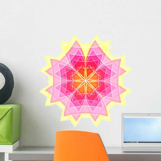 Flower Mandala 01 purple white red yellow Wall Decal