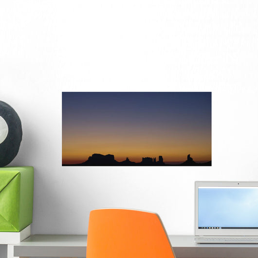 Silhouette Of Rock Formations At Sunset Wall Mural