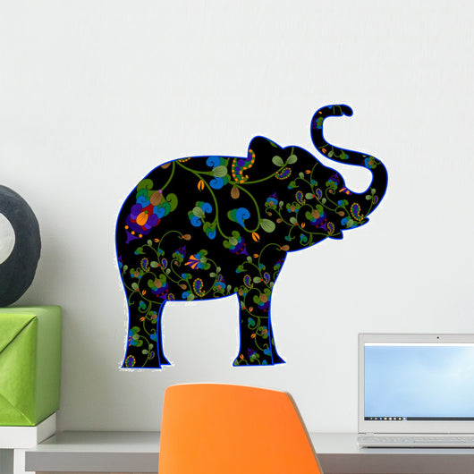 Patterned Elephant Wall Decal