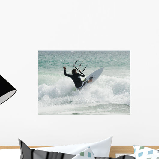 A Man Kitesurfing At Punta Paloma Beach Wall Mural