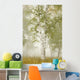 Birch Trees In The Fog Wall Mural
