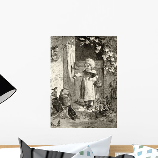 Little Girl With Insect Wall Mural