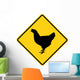 Road Sign Chicken Crossing Wall Mural