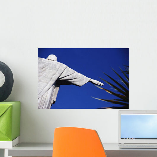 Christ The Redeemer And Palm Leaves Wall Mural